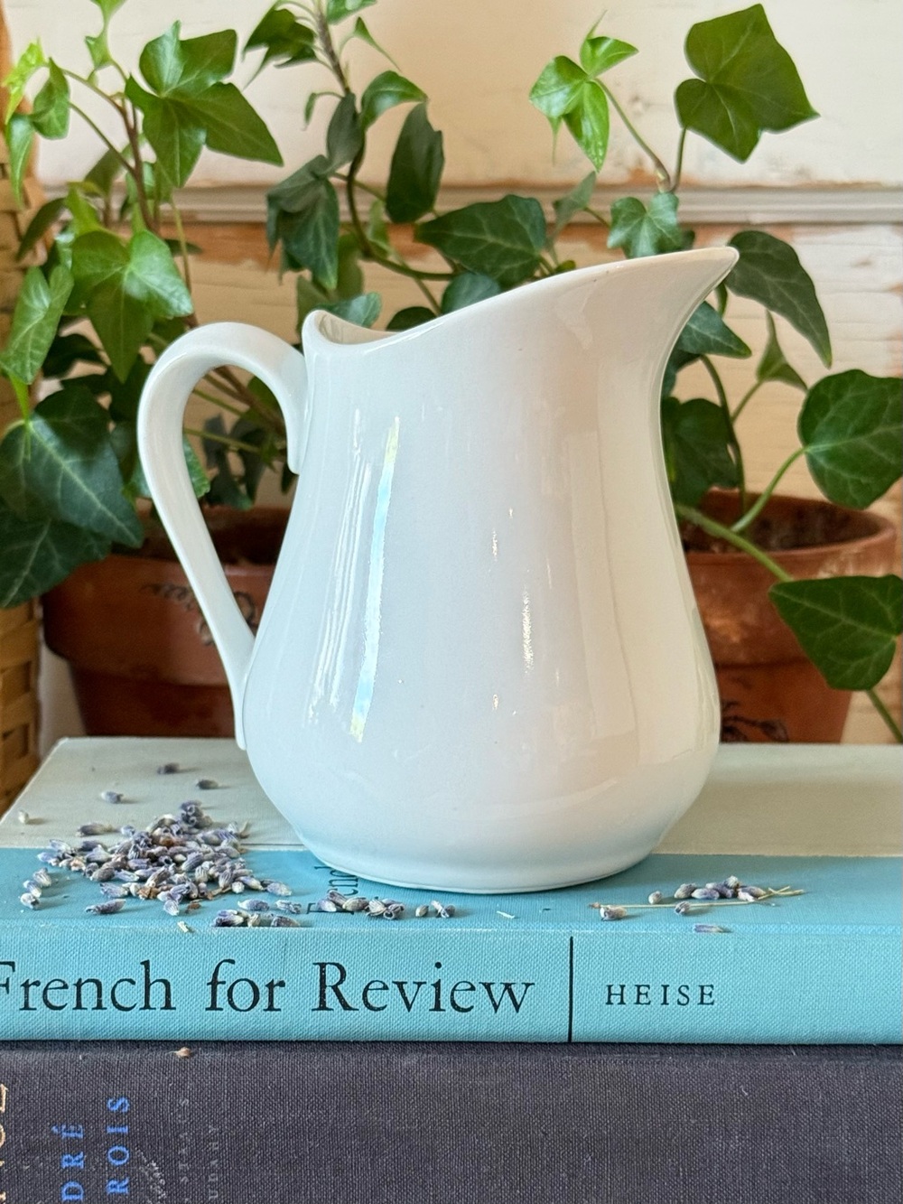 Vintage Ironstone Small Pitcher, White - Picture 2 of 8